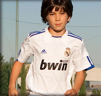 Theo Zidane in Real Madrid's colours.