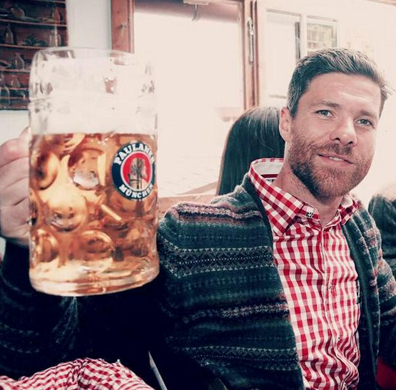 Xabi Alonso raises a beer to another year of success in his finely ageing years.