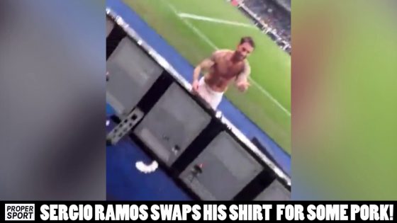 Sergio Ramos Swaps Shirt For a Bit of Fan’s Pork